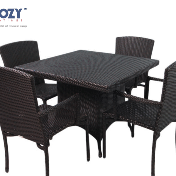 Cozy 5-Piece All-Weather Wicker Bistro Set - Deep Tub Chairs Table