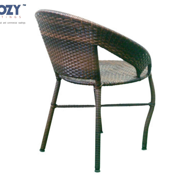 Papasan Synthetic PE Rattan Patio and Balcony Outdoor Seating 1 Seater- Green Brown