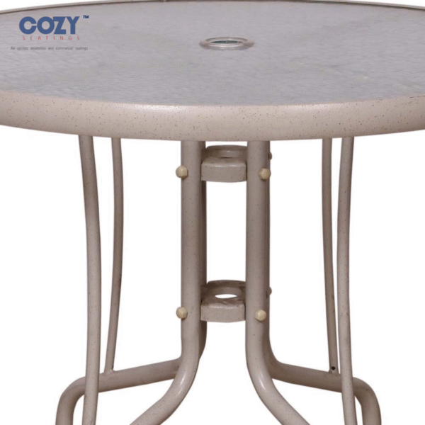 Papasan Synthetic PE Rattan Outdoor Seating Patio Furniture Round Table- White