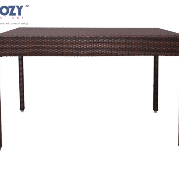 Papasan Synthetic PE Rattan Outdoor Seating Patio Furniture Table- Brown