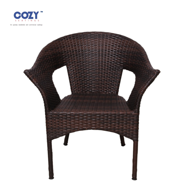 Papasan Synthetic PE Rattan (Wicker) Outdoor Seating Patio Furniture 1 Seater Chair- Brown