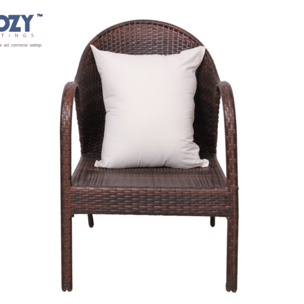 Papasan Synthetic PE Rattan (Wicker) Outdoor Seating Patio Furniture 1 Seater Chair- Light Brown