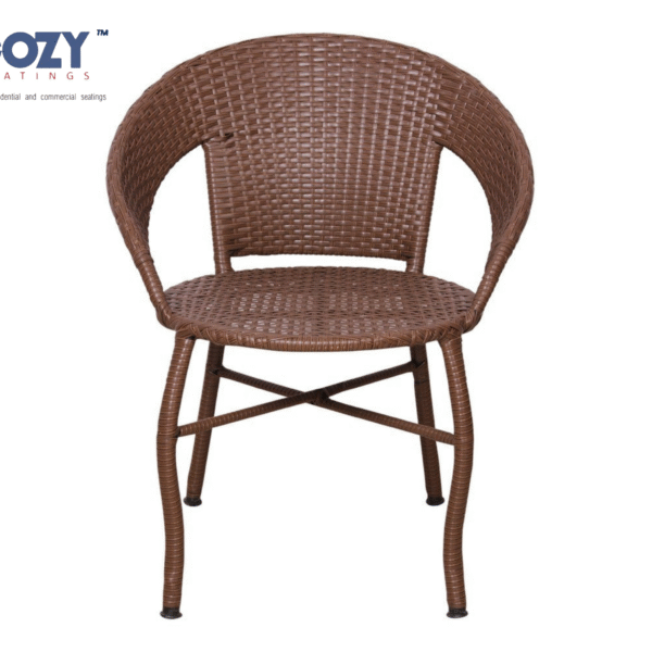 Papasan Synthetic PE Rattan (Wicker) Outdoor Seating Patio Furniture 1 Seater Chair- Sand