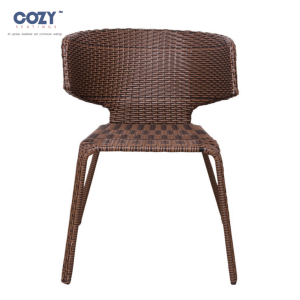 Papasan Synthetic PE Rattan (Wicker) Outdoor Seating Patio Furniture 1 Seater Bucket Style Chair- Coffee Brown