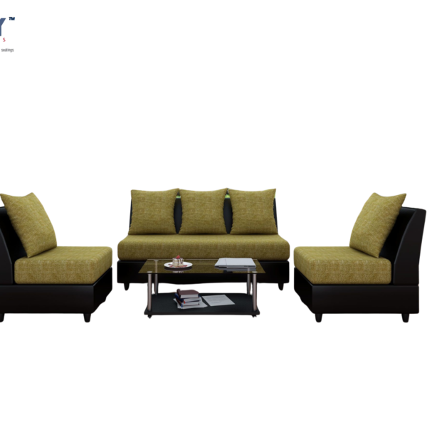 Cresco Soft fabric upholstery Sectional Fabric Sofa 5 Seater Set- Olive Green(3+1+1)