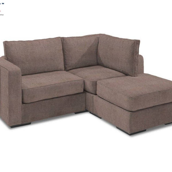 Modular Faux Leather Intersectional Space Saving Lounger 3 Seater Set-Faringe Light Grey