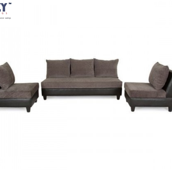 Cresco Soft fabric upholstery Sectional Fabric Sofa 5 Seater Set- Dark Grey(3+1+1)