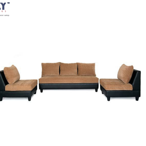 Cresco Soft fabric upholstery Sectional Fabric Sofa 5 Seater Set- Tan(3+1+1)