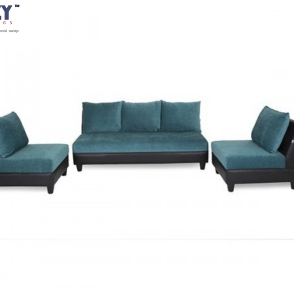 Cresco Soft fabric upholstery Sectional Fabric Sofa 5 Seater Set- Teal(3+1+1)
