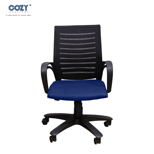 Stylux Premium Synthetic Rattan Office Furniture Workstation Chair Set of 1- Blue