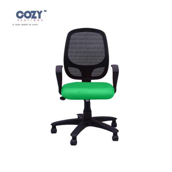 Stylux Premium Synthetic Rattan Office Furniture Mesh Chair Set of 1- Green