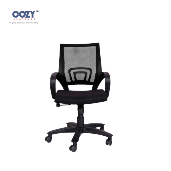 Stylux Premium Synthetic Rattan Office Furniture Staff Chair Set of 1- Black