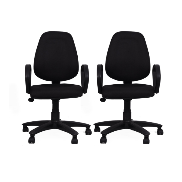 Stylux Premium Synthetic Rattan Office Furniture Conference Chairs Set of 2- Black