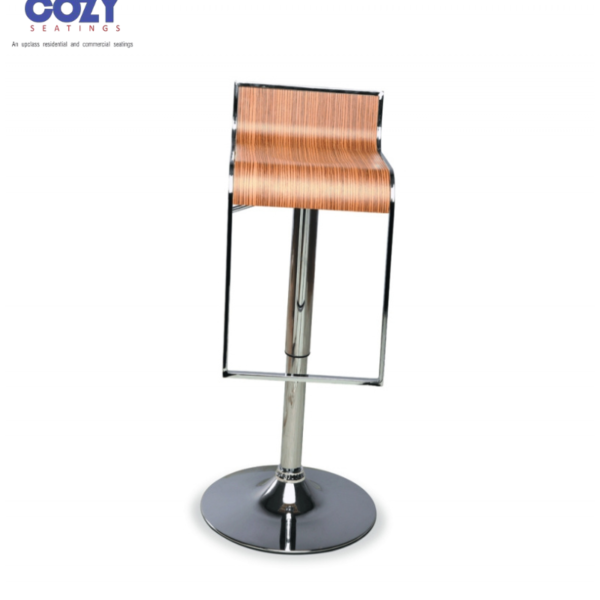 Modern Swivel ABS Plastic Polished Chrome Lounge Area Bar Stool 1 Seater -Sand
