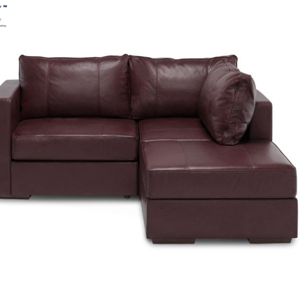 Modular Faux Leather Intersectional Space Saving Lounger L Shape sofa set of 3- Brown