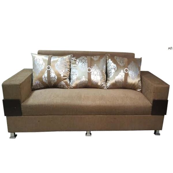 Helios Mendoza Premium Leatherette upholstery Sectional Designer Sofa 3 Seater Set- Dark Beige
